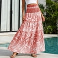 thumbnail image 4 of DHFJKG Bohemian Long Skirts For Women High Waisted Flowy A-Line Maxi Skirts Summer Beach Vacation Clothes Stylish Skirt, 4 of 7