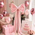 thumbnail image 5 of Christmas Pink Velvet Bows Giant Pre-Tied Vintage Christmas Tree Bows for Wedding Holiday Tree Topper Window Wall Mantle, 5 of 5