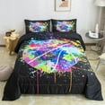 thumbnail image 3 of Basketball Comforter Set Twin Size,Watercolor Tie-dye Duvet Insert Teen Room Decor,Color Graffiti Hip Hop Style Quilted Duvet,Cartoon Sport Gaming Quilt Cover with 1 Pillowcase, 3 of 6