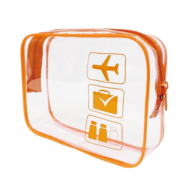 Neceser de viaje transparente Bolsa para líquidos homologada Bolsa de aseo transparente impermeable Bolsa de maquillaje de viaje de PVC Bolsa de cosméticos transparente portátil