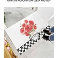thumbnail image 6 of Shag Bath Rugs Red Poppy Flower Watercolor Floral Plush Soft Fluffy Doormat Floor Carpet,Non-Slip Living Room Bedroom Kitchen Entryway Door Mats Farmhouse Black White Plaid, 6 of 6