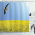 thumbnail image 1 of Ambesonne Yellow and Blue Shower Curtain, Stork Flying, 69"Wx84"L, Multicolor, 1 of 3
