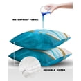 thumbnail image 4 of Pack of 2 Outdoor Pillow Covers, Light Blue Watercolor Gradient Marble Waterproof Square Throw Pillowcase Cushion Decorative Pillow Covers for Couch Patio Tent, 26x26 in, 4 of 6