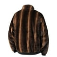 thumbnail image 4 of Lovzfmll Men's Faux Fur Jacket, Plush Pile Coat, Full Zip with Pockets, Stand Collar Soft Winter Coat, Warm Outerwear, 4 of 9