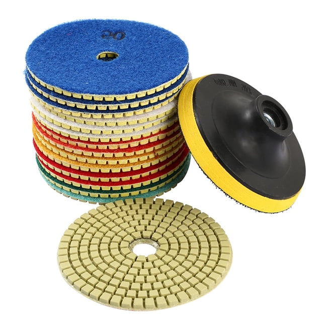16Pcs Polishing Pads 4” Grinder Disc Kit Granite Marble Stone Concret