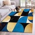 thumbnail image 3 of Rectangle Area Rug 3x5ft,Blue Yellow Color Block Washable Carpet Non-Slip Runner Accent Rugs Indoor Floor Mat for Bedroom Living Room Decor,Abstract Geometric Collage Art, 3 of 9