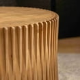 thumbnail image 5 of Llinc Store Natural Style Cylindrical Nesting Coffee Table Set with Vertical Textured Embossed Design for Living Room, Office and Dining Room, Natural, 5 of 9