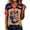 Khaki, variant on Women's Usa Soccer Jersey Raglan Summer Shirts Color Block V Neck Short Sleeve Fan Wear Jerseys Flag Print Football Graphic Tees, Black L
