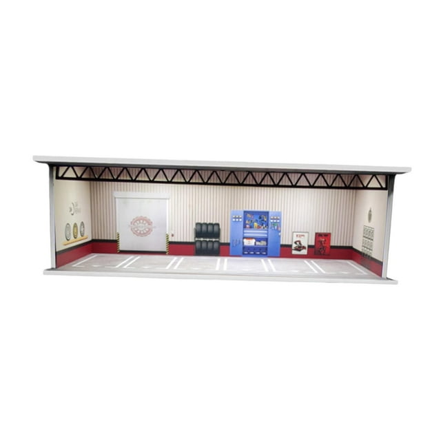 TISHITA 1/64 Model Car Display Case DIY Assembly Decoration Miniature Scenario Model Style D
