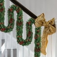 thumbnail image 4 of putnchl Wreath 106.3 Inch Christmas Wreath, Green Artificial Wreath With Cones And Red Berries, Artificial Decoration For Indoor And Outdoor, Garden, 4 of 5