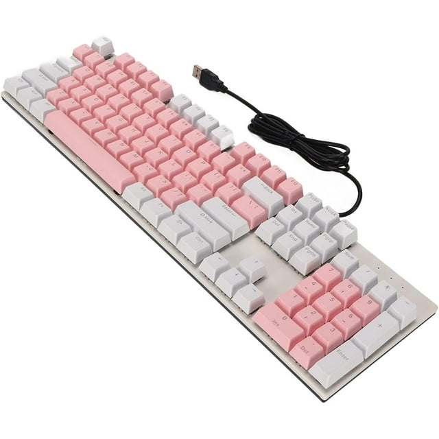 HUGFEGWE CFTIGIW Clavier Mécanique 104 Touches Interrupteur Bleu RVB USB Résistant à l'Usure Anti-Rayures Clavier de Jeu Blanc Gris Clavier de Jeu Mécanique Clavier Mécanique Interrupteur Bleu Jeu Mécanique CA919-124688