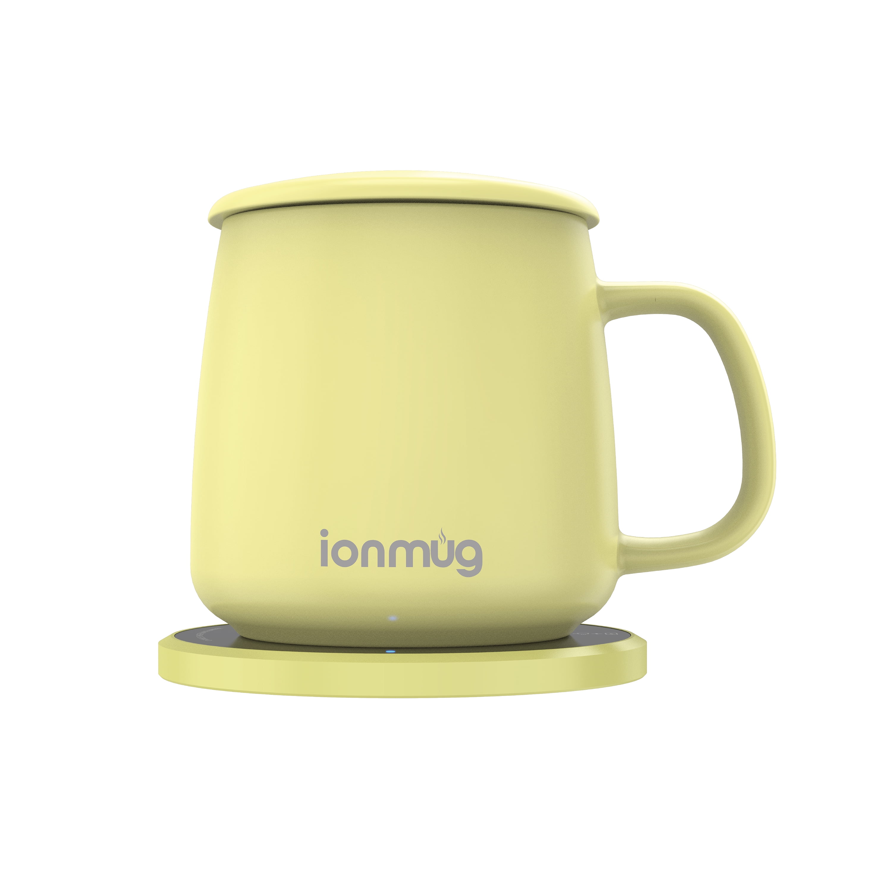 ionMug and Charging Coaster 12.8oz Ceramic Coffee Mug with Lid & Mug