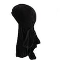 thumbnail image 4 of Breathable Unisex Men Women Velvet Bandana Hat Turban Cap Doo Durag Headwear Black, 4 of 4