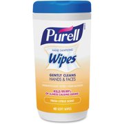 Purell 9122-06-CMR Hand Sanitizing Wipes, Fresh Citrus Scent, 40 Count Canister (Pack of 6)