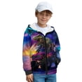 thumbnail image 3 of Chririnla Dinosaur Car Galaxy Fuzzy Hooded Sweatshirt for Boys and Girls - Lightweight Comfy Casual Pullover with Pockets for Fall and Winter Outdoor Wear, 3 of 7