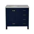 thumbnail image 4 of Horizon 36" Bathroom Vanity with Royal Blue Cabinet and Engineered Carrara Top, 4 of 5