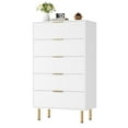 thumbnail image 7 of Huisuilinss Fluted 5 Drawers Dresser For Bedroom,Modern Chest Of Drawers,Wood Drawer Organizer,Tall Dresser With Wide Drawers For Living Room Closet Hallway Entryway, 7 of 7