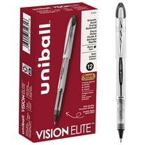uniball Vision Elite Rollerball Pens, Bold Point (0.8mm), Black Ink, 12 Count