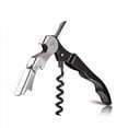 thumbnail image 1 of Sacacorchos, abridor de vino de camarero cromado resistente negro con cortador de papel de aluminio, llave de vino profesional para camareros y camareros, abridor de botellas negro para vino, 1 of 5