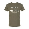 thumbnail image 2 of I Love My Wife Lets Me Go Hunting Hunting Mens Premium Tri Blend T-Shirt, Military Green, Small, 2 of 3