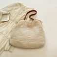 thumbnail image 3 of Bolso Mano Ahuecado para Mujer Hombro Ganchillo Al Aire Libre (Beige), 3 of 6