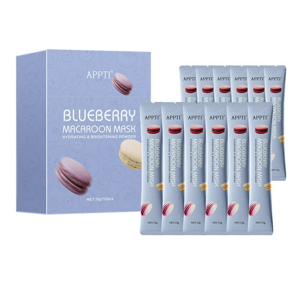 Blueberry Facial Masks Powder, Mud Mask DIY Spa Jelly Masks Clay Powders Mask Hyaluronic Collagen Vitamin C Peel Off Masks for Moisturizing Smoothing Facial Skin Care 12 Sacks