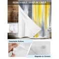 thumbnail image 3 of No Hook Cloth Fabric Shower Curtain with Snap in Liner, Yellow Gray White Waterproof Shower Curtains Set with See Through Top Window, Farmhouse Gradient Abstract Art Bath Curtains Shower 72"x84", 3 of 6
