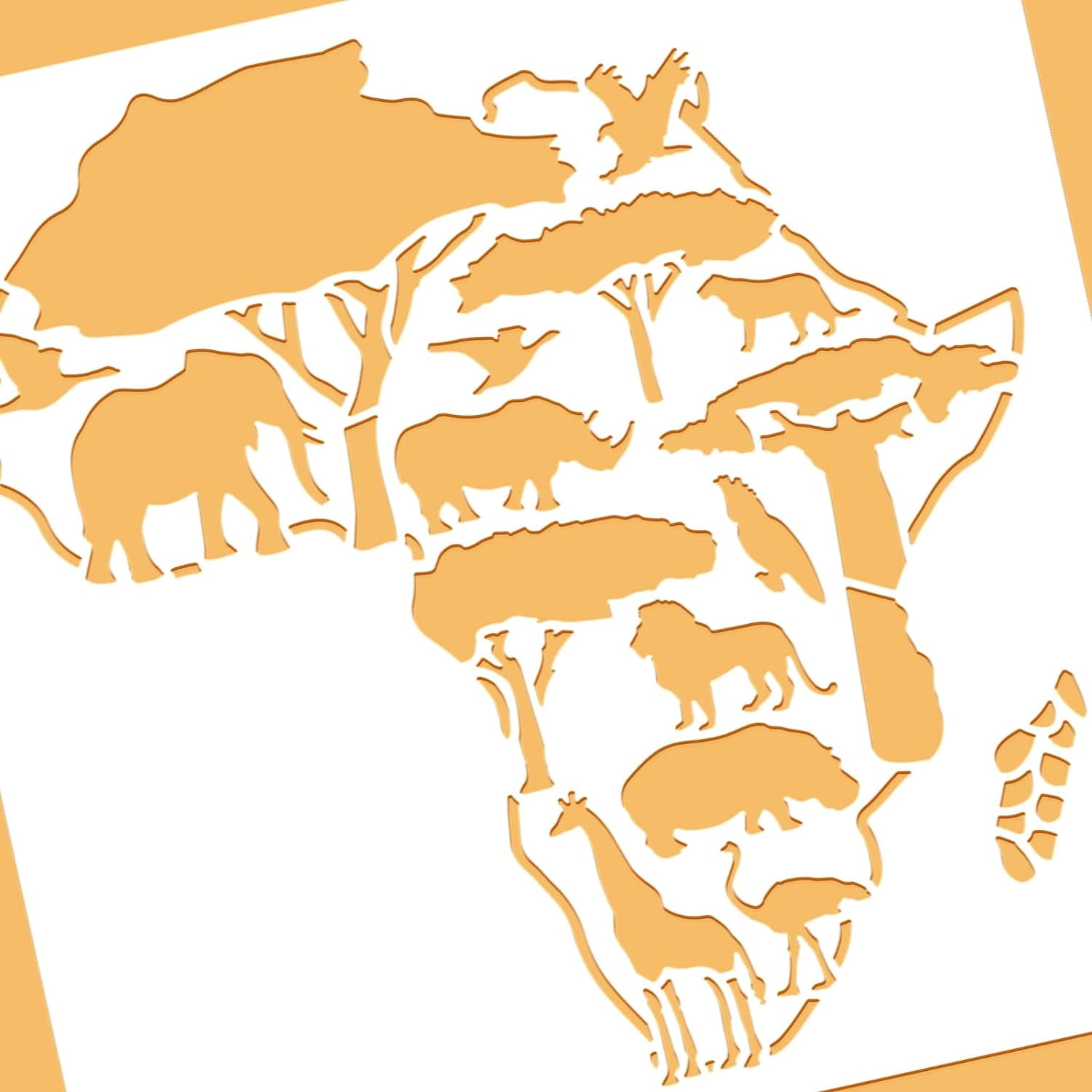 African Animal Stencil at QBIX Stencils