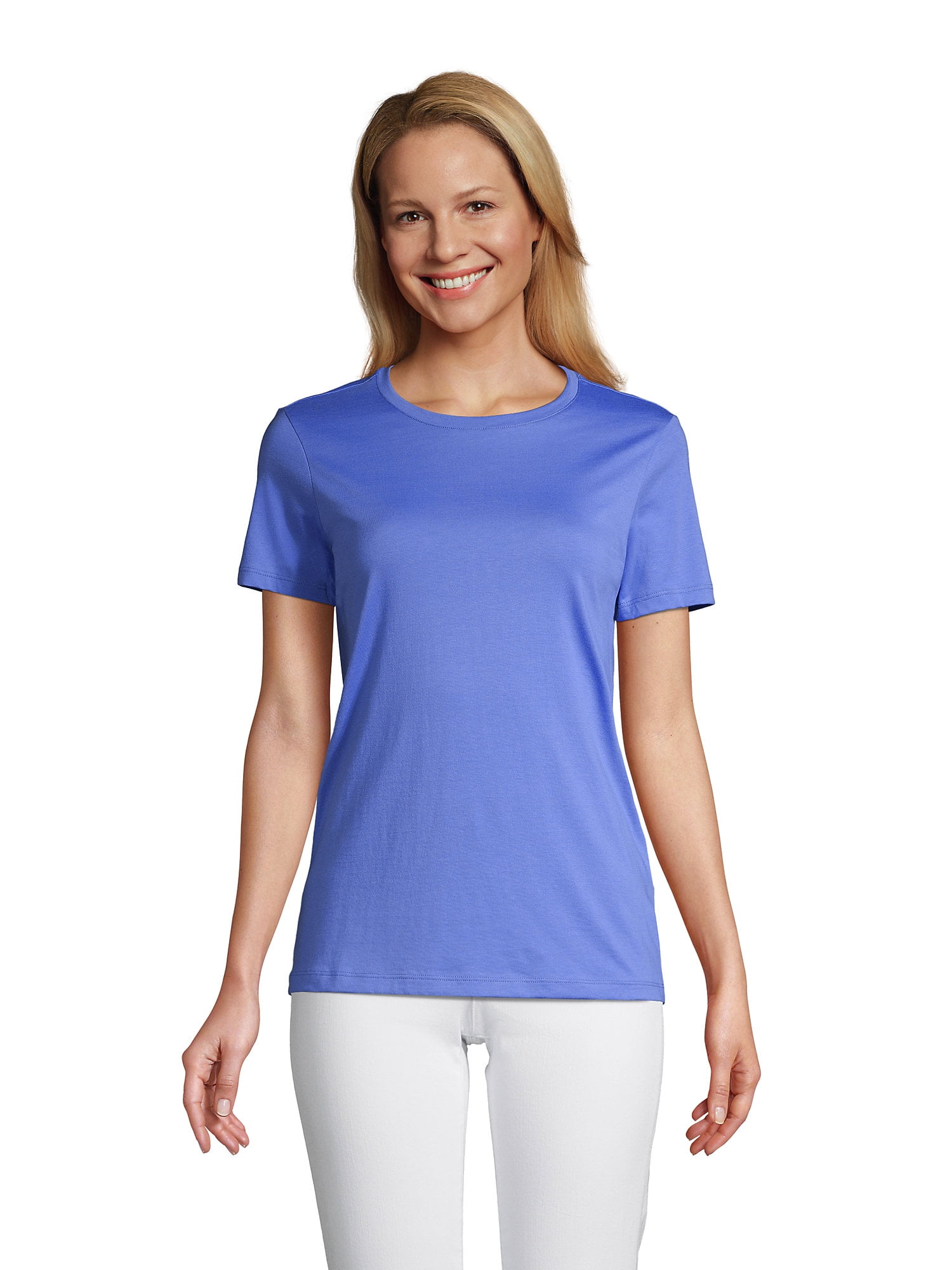 Lands' End Women's Petite Relaxed Supima Cotton Short Sleeve Crewneck TShirt