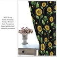 thumbnail image 3 of Sunflower Blackout Curtains Watercolor Yellow Flowers Green Leaves Fall Farmhouse Rustic for Girls Women Bedroom Living Room Bathroom Rod Pocket Decoration Window Drapes 2 Panels W21xL63in, 3 of 6