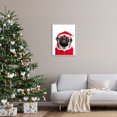 thumbnail image 3 of Stupell Industries Pug in Santa Hat Holiday Painting Gray Framed Art Print Wall Art, 24 x 30, 3 of 9