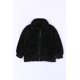 thumbnail image 1 of ABPHQTO Abrigo de sherpa para niña con bolsillos con cremallera y solapa negra para mujer, 1 of 5