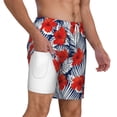 thumbnail image 3 of Balery Leaves And Flowers Mens Swim Trunks Swim Shorts for Men Quick Dry Inseam Beach Shorts with Compression Liner Pocket-3X-Large, 3 of 9