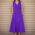 thumbnail image 2 of Yindaity Halter Neck Dresses for Women Womens Summer Sleeveless Backless Dresses Spaghetti Strap Flowy Dress Long Sundress(Dark Purple,5XL), 2 of 5