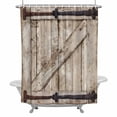 thumbnail image 2 of Barn Door Shower Curtain for Bathroom Decor, Retro Countryside Farmhouse Door Beige Wooden Board Waterproof Fabric Shower Curtain, 72"x72" Set with 12 Hooks, 2 of 9