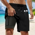 thumbnail image 2 of Men's Swim Trunks with Compression Liner, Inseam Board Shorts, 95% Polyester 5% Spandex, Drawstring Waist, Colorful Tree Patterns, Ideal for Beach & Water Sports, Multiple Sizes, 2 of 4
