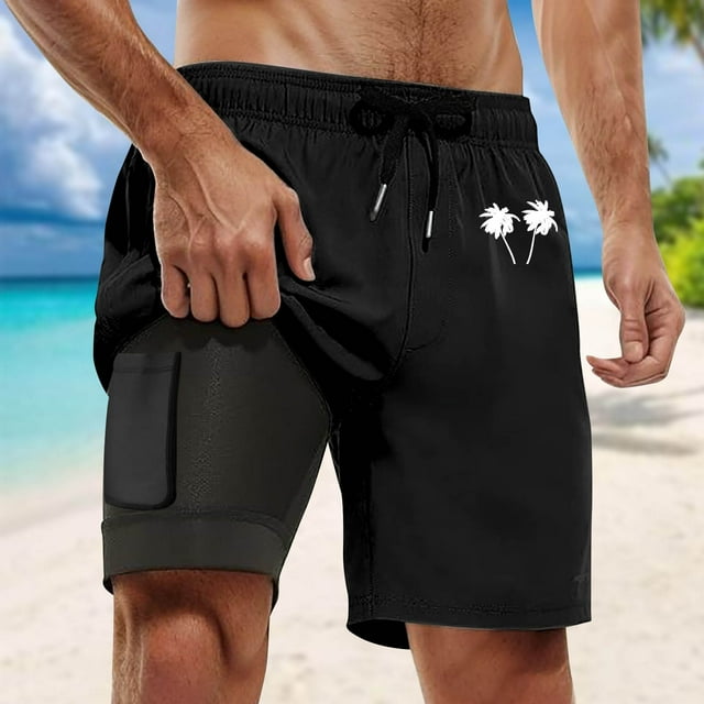 WILLBEST Bañador Corto para Hombre con Forro de Compresión y Entrepierna, con Bolsillos, 1225
