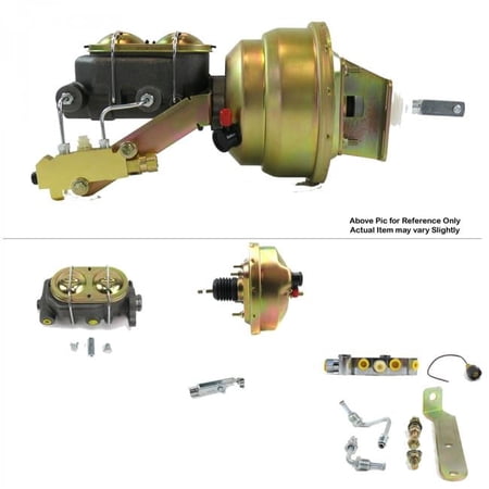 Helix Suspension Brakes & Steering 1964-1972 Chevy Chevelle Firewall Mount Power 8 in. Single Brake Booster Kit LS Disc & Disc