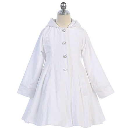 Angels Garment White Wool Hooded Swing Coat Toddler Little Girls 2t 8