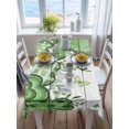 thumbnail image 3 of St. Patrick's Rectangle Tablecloth, Lucky Shamrock Green Eucalyptus Floral Farm Wooden Waterproof & StainResistant Tablecloth, Washable Oil-proof Table Cover for Dining/Party/Wedding/Buffet 60x84 In, 3 of 9