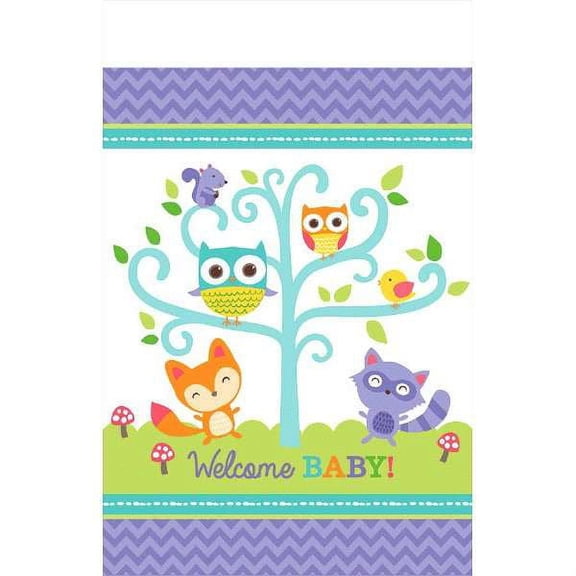Baby Shower 'Woodland Welcome' Plastic Table Cover (1ct)