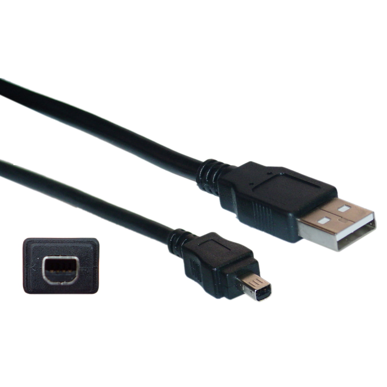 Mini 4 Pin USB 2.0 Cable, Black, Type A Male to 4 Pin Mini-B Male, 6 - Walmart.com