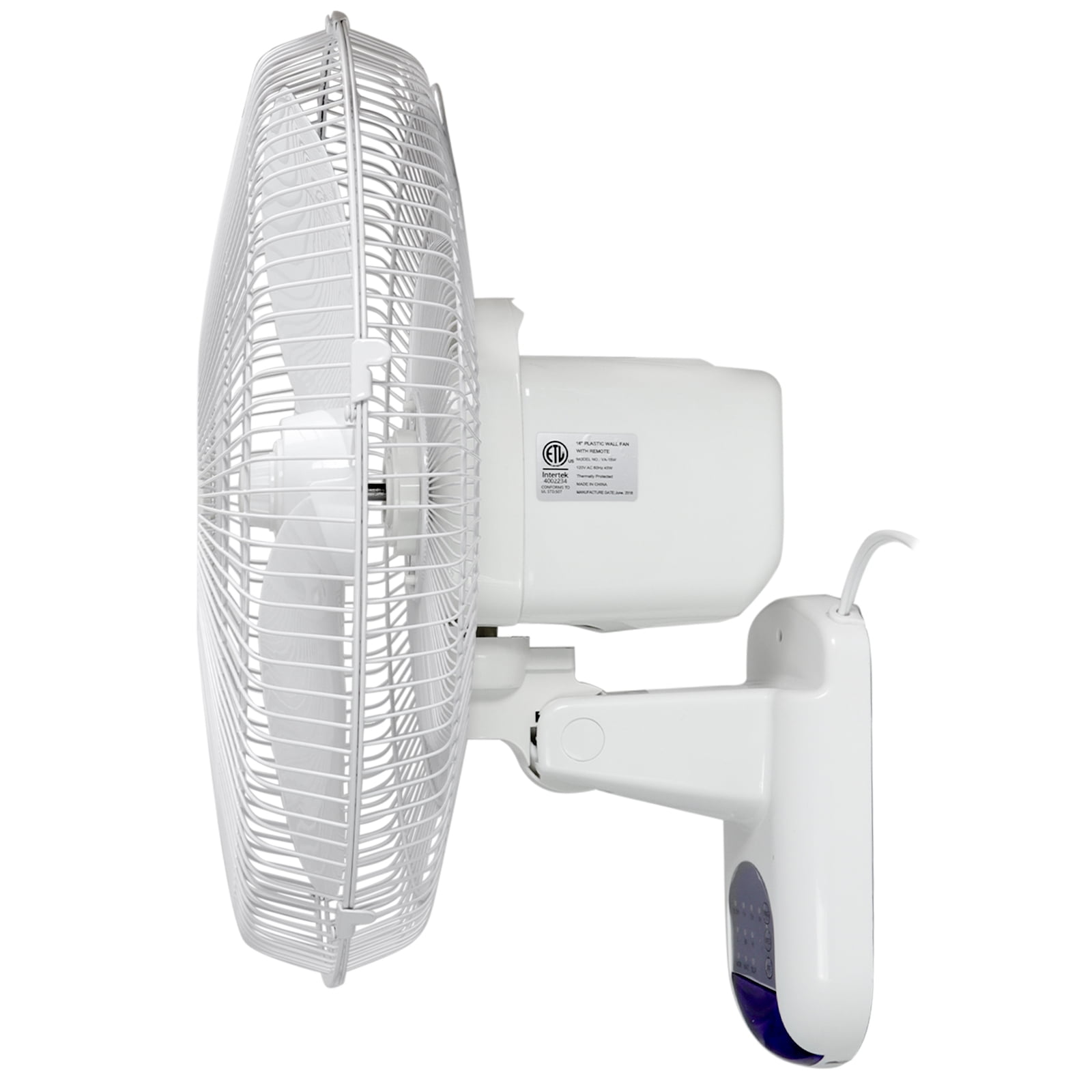 Vie Air 16" Pedestal Wall Fan, White