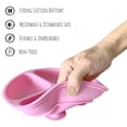 thumbnail image 2 of Toddler Plates with Suction - Baby Plates - 100% Food-Grade Silicone Divided Plates - BPA Free - Microwave & Dishwasher Safe - Set of 3 (Pink/Mint/Lavender), 2 of 5