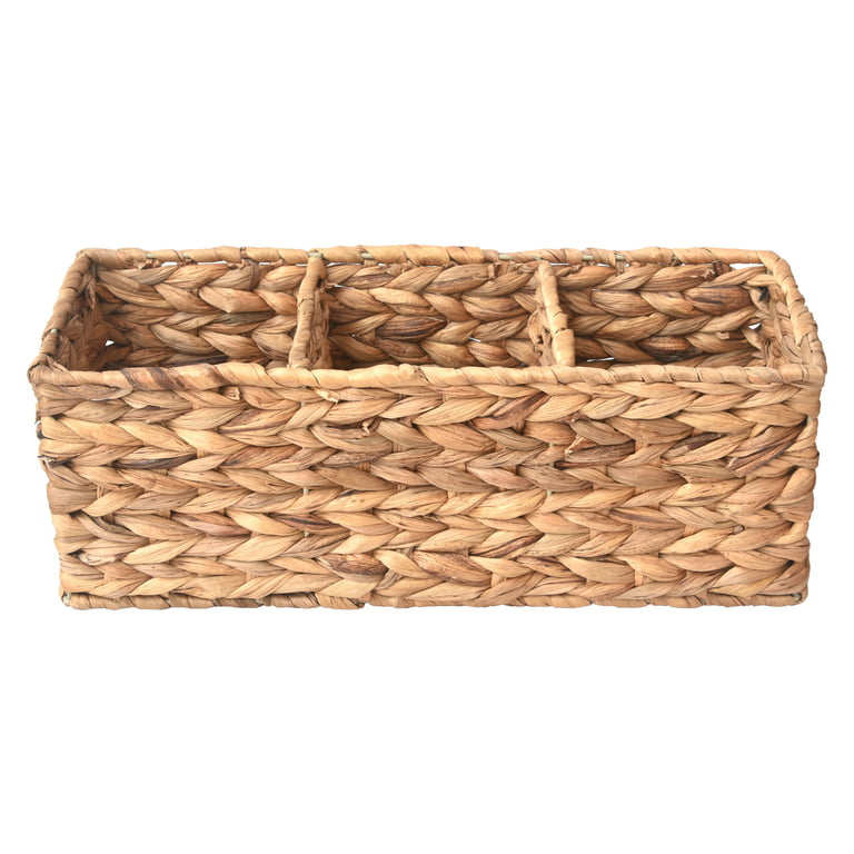 Toilet Paper Basket Natural Woven Bathroom Storage Organizer Basket Wicker  Decorative Toilet Roll Holder Tank Basket(Water Hyacinth)