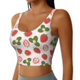 thumbnail image 5 of Sports Bra For Women, Cute Strawberry Green Leaves Flower Sports Bras For Women High Support, Workout Tank Tops Woman With Removable Cups, 5 of 8