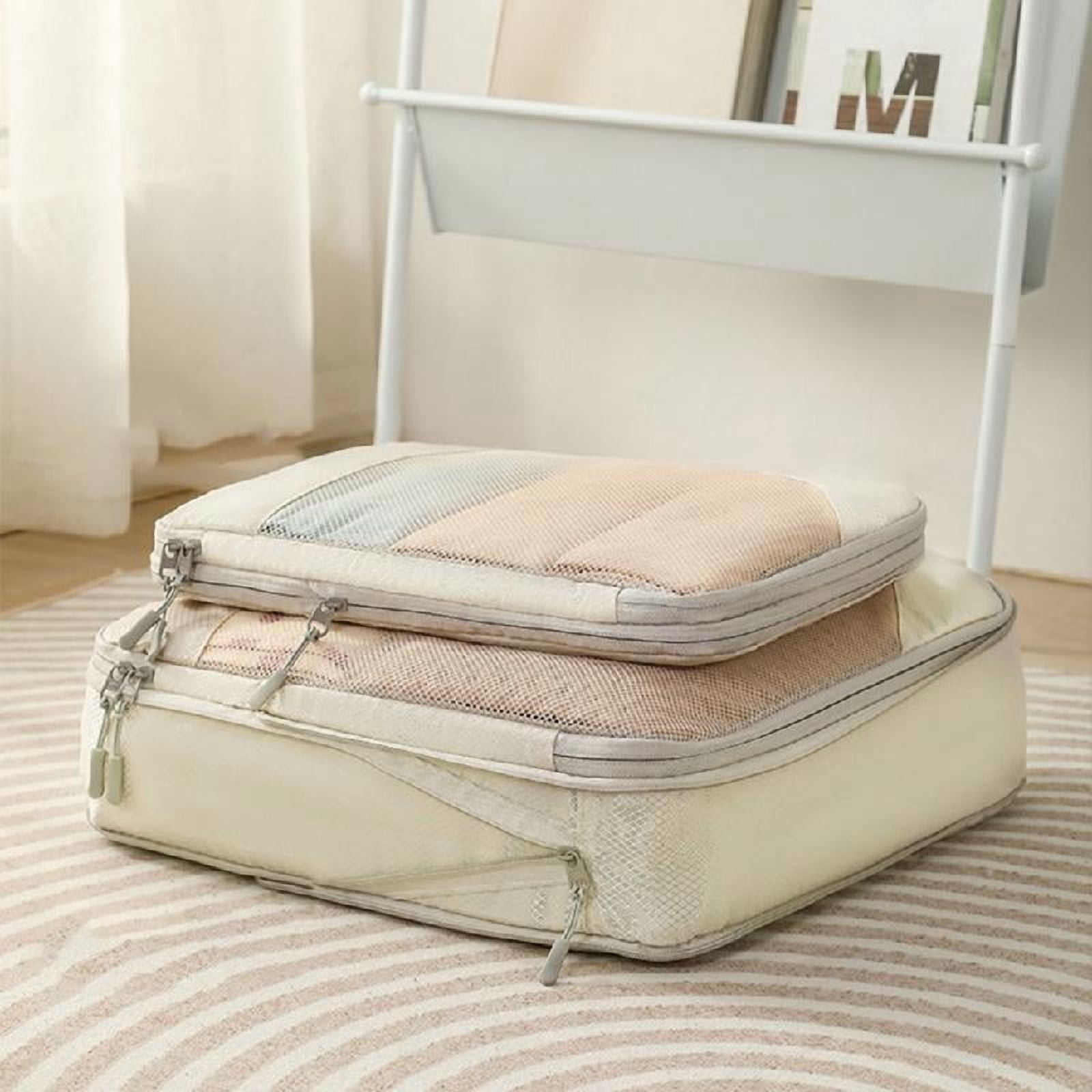 Yammee 5Pcs/set Travel Bag Compression Packing Cubes Lightweight Storage Bag Portable Luggage Suitcase Organizers Zipper Pouch