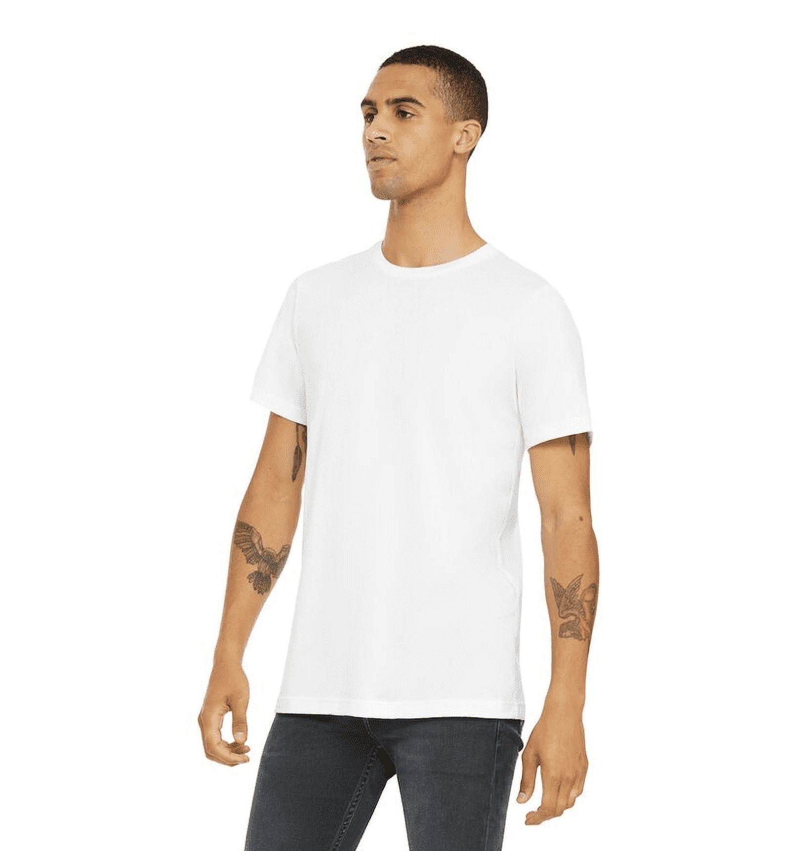 (3 pack) BELLA+CANVAS Adult Unisex Short Sleeve Crew T-Shirt – White Medium Cotton Tee for Crafting, Personalization, Tie Dye & Everyday Wear