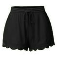 thumbnail image 2 of Shorts for Women 2026 Summer Casual Lightweight Elastic Waist Lace Hem Dressy Shorts Beachwear, 2 of 4