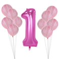 thumbnail image 1 of Naiovety 11/25 Uds. Globo de látex transparente de ágata de mármol conjunto de confeti de lentejuelas cumpleaños fiesta de aniversario número Kits de decoración para fiestas Ágata rosa Naiovety JJ15589-03, 1 of 6